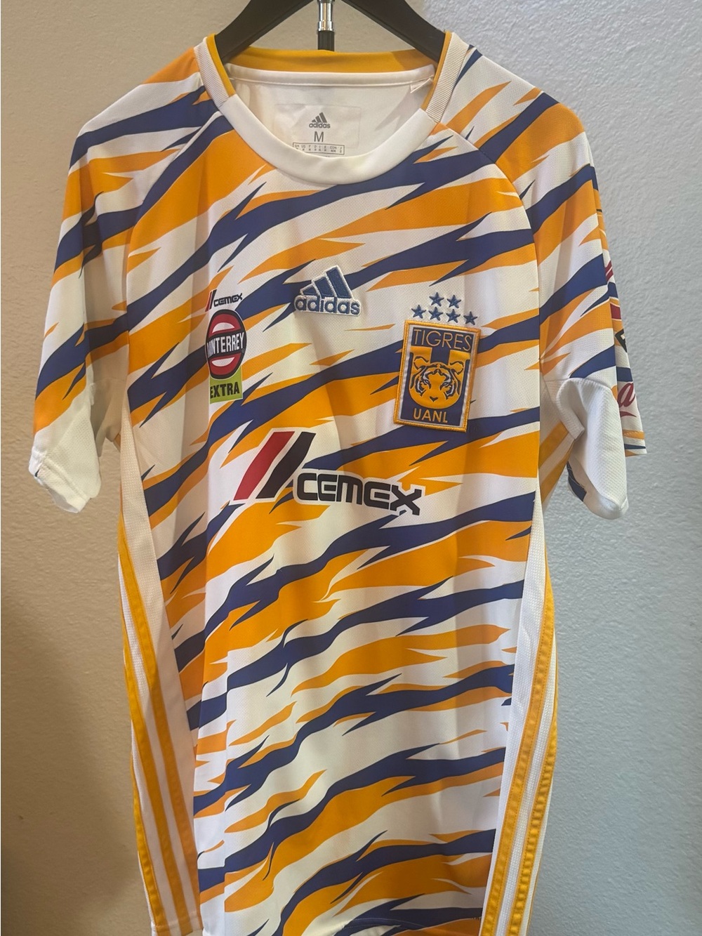 adidas Tigres UANL White, Gold & Navy Youth Soccer Jersey